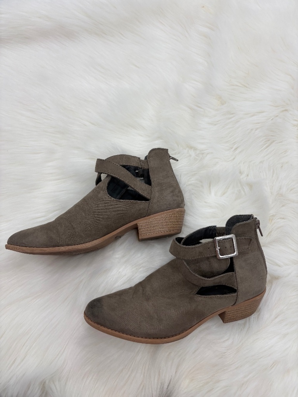 Charlotte Russe - Tan Ankle Booties - Size 10